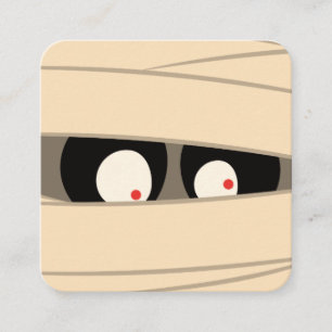 Modern Cute Typography Mummy Monster Halloween Tilläggskort