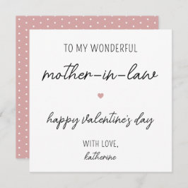 Modern Cute Valentine Day Card för Svärmor Kort