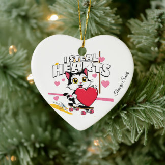 Modern Cute Valentine Ornaments för Girlkompis Julgransprydnad Keramik