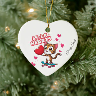 Modern Cute Valentine Ornaments för Girlkompis Julgransprydnad Keramik