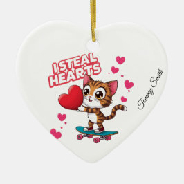 Modern Cute Valentine Ornaments för Girlkompis Julgransprydnad Keramik