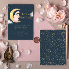 Modern Cute Watercolor Boho Bunny Girl Baby Shower Inbjudningar