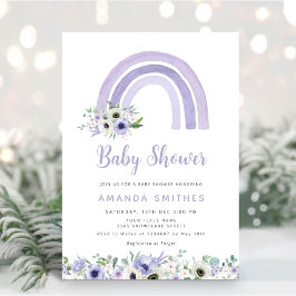 Modern Cute Watercolor Boho Rainbow Baby Shower Inbjudningar