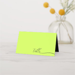 Modern Cyber Lime Jet Svart Klar Sittande Bord Placeringskort