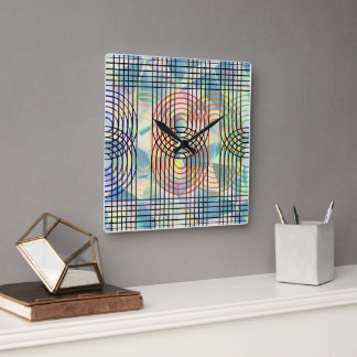 Modern Cyberpunk Geometrisk Op Art Väggklocka