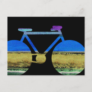 modern cykel & färgränder vykort