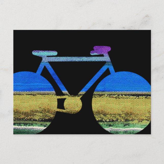 modern cykel & färgränder vykort (Framsida)