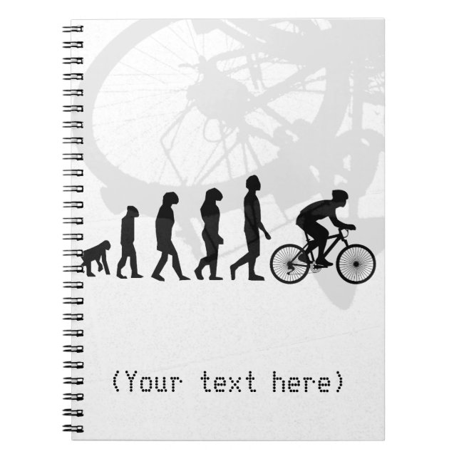 Modern cykelutveckling mänsklig evolutionsschema anteckningsbok med spiral (Framsidan)