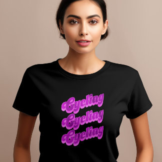 Modern cyklingsgrafik i groovy för kungskvinna t shirt