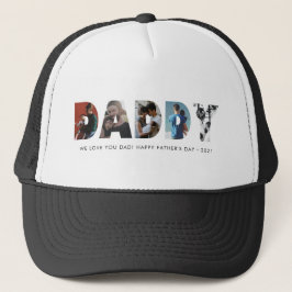 Modern DADDY Chic Photo Collage Lycklig Fars dag Keps
