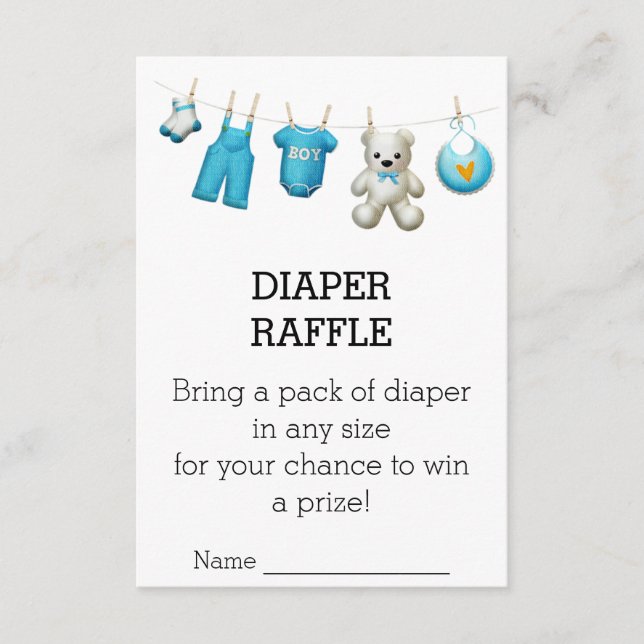 Modern daglig babystövel Raffle Biljett Tilläggskort (Framsida)