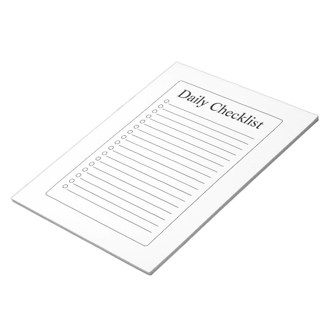 Modern Daglig Checklista Notisblock Anteckningsblock (Vinklad)