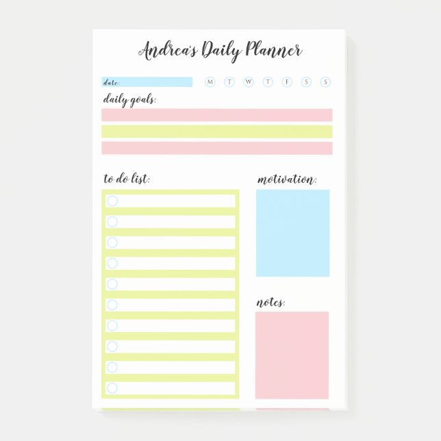 Modern daglig daglig planering post-it block (Framsida)