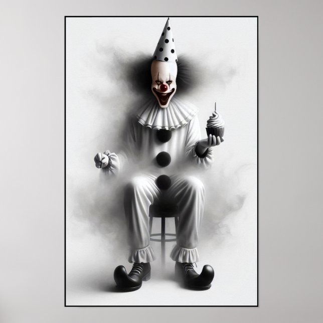 Modern Dags Kuslig Clownporträtt  Poster (Framsidan)