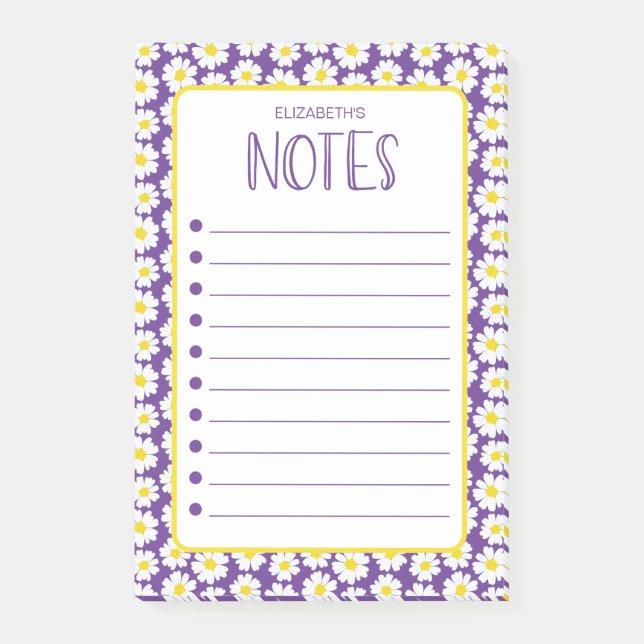 Modern Daisies Anteckningar Post-it Block (Framsida)