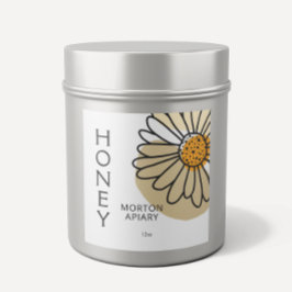 Modern Daisy Honung Apiary Label för Abstrakt Fyrkantigt Klistermärke