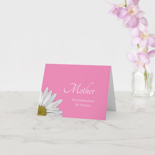 Modern Daisy Mors dag Enkel Rosa Kort (Orkide)