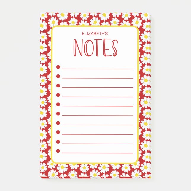 Modern Daisy Notes Post-it Block (Framsida)