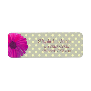Modern, Daisy,Prickiga etiketter Returadress Etikett