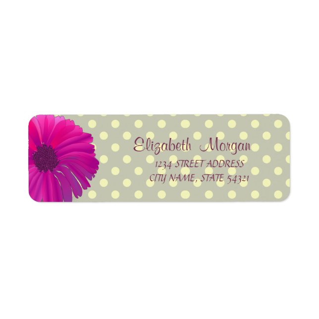 Modern, Daisy,Prickiga etiketter Returadress Etikett (Framsidan)