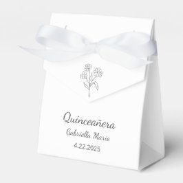 Modern Daisy Quinceañera Elegant Grått Typografi Presentaskar