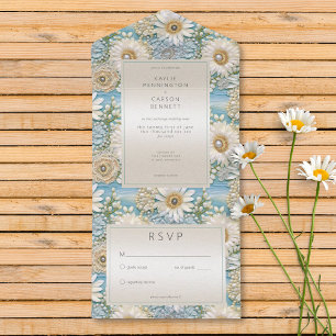Modern Daisy Satin & Pearls Relief No Middag