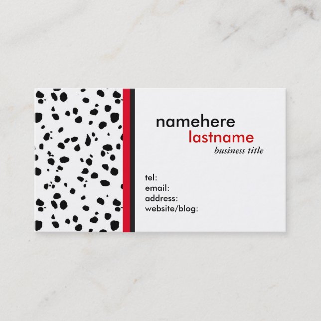 Modern Dalmation designvisitkort Visitkort (Framsida)