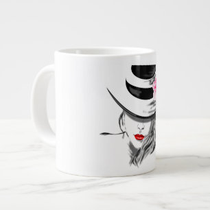 Modern Dam med Hat Mugg Jumbo Mugg