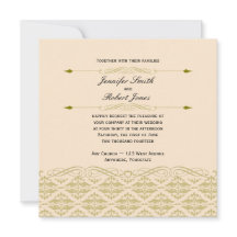 Modern Damask i Elfenbenskusten och Guld bröllopsi