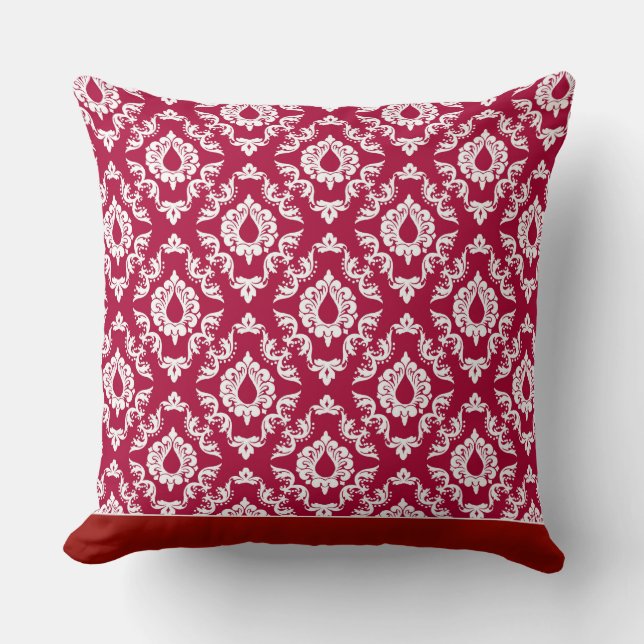 Modern Damask Pattern Pillow Red 2 - CH9 Kudde (Framsida)