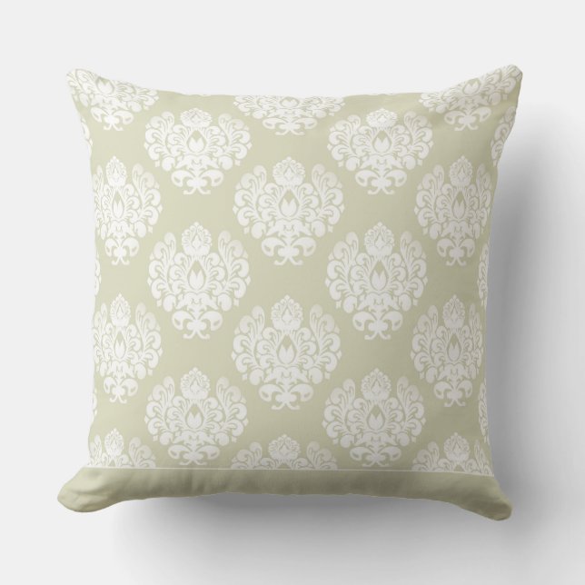 Modern Damask Pattern Pillow Tan Färg CH9 Kudde (Framsida)