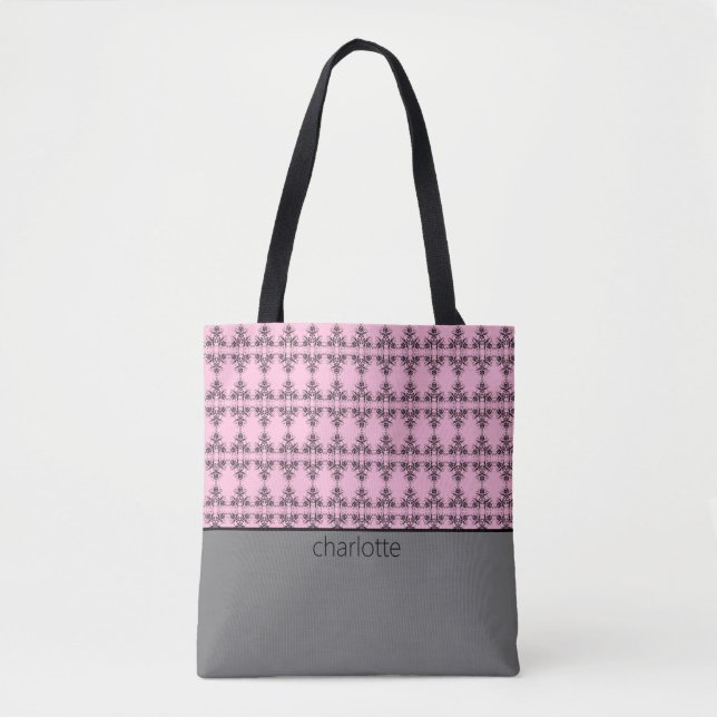 Modern Damask Pattern Tygkasse (Framsida)