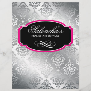 Modern Damask Real Gods Flyer Black Silver