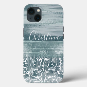 Modern Damask Teal Arty Mönster