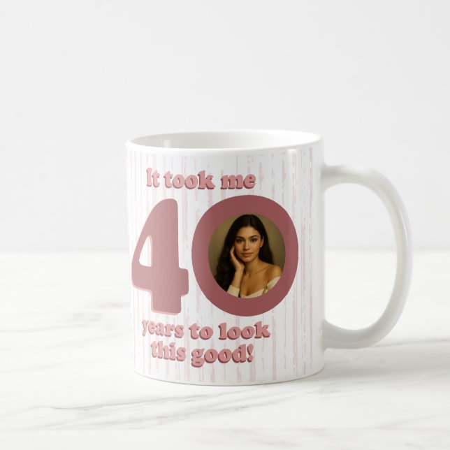 Modern Damig Rosa Fantastisk 40-årsdag Kvinnor Kaffemugg (Höger)