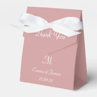 Modern Damig Rosa Monogram Bröllop Tacksamhetspres Presentaskar