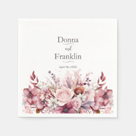 Modern Damiguls Rosa Bröllop Pappersservett