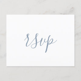 Modern Dammblå Minimalistisk Bröllops-RSVP Vykort