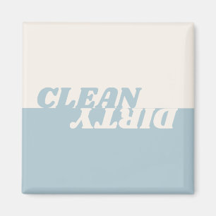 Modern dammig blå beige ren smutsig diskmaskin magnet