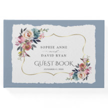 Modern Dammig blå disig rosa bröllop 