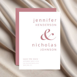 Modern dammig rosa et-tecken typografi bröllop spara datumet