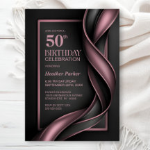 Modern dammig rosa och grå 50-årsfest