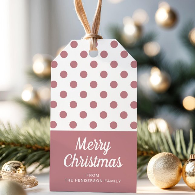 Modern Dammrosa God Jul  Presentetikett (Modern Dusty Pink Merry Christmas Gift Tags)