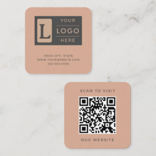 Modern Damros QR-kod Minimalistiskt Anpassat Logot Fyrkantigt Visitkort