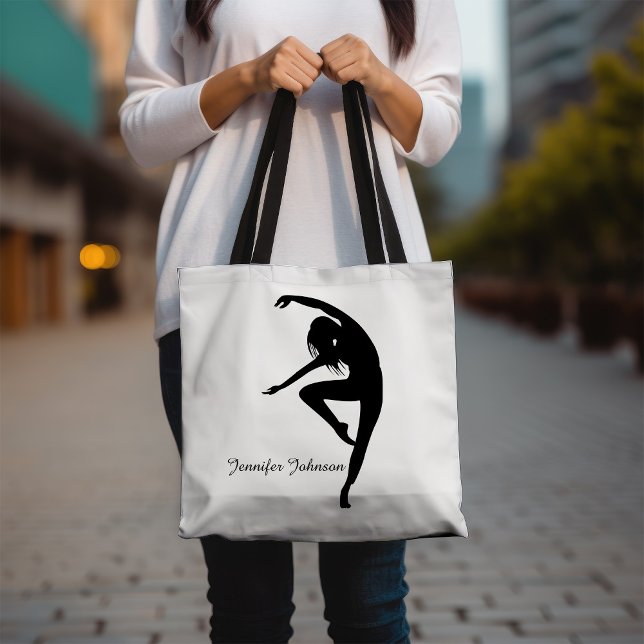 Modern Dancer Silhouette Dance Black & White Tygkasse (Skapare uppladdad)