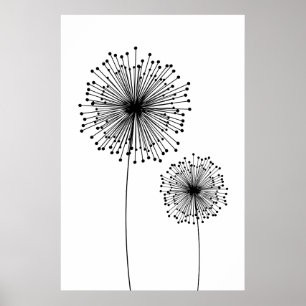 Modern Dandelion Flower ANPASSNINGSBAR FÄRG Poster