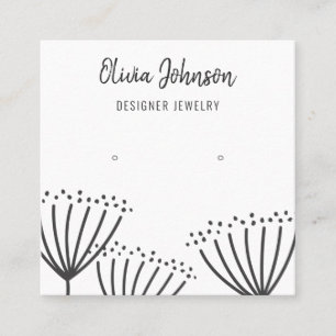 Modern Dandelions Jewelry Earring Visning Fyrkantigt Visitkort