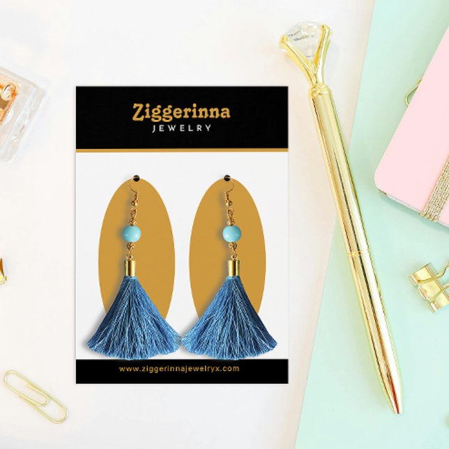Modern Dangle Earrings Jewelry Visning Card Visitkort (Skapare uppladdad)