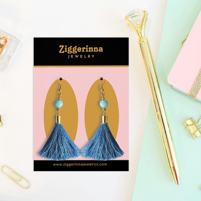 Modern Dangle Earrings Jewelry Visning Card Visitkort (Skapare uppladdad)