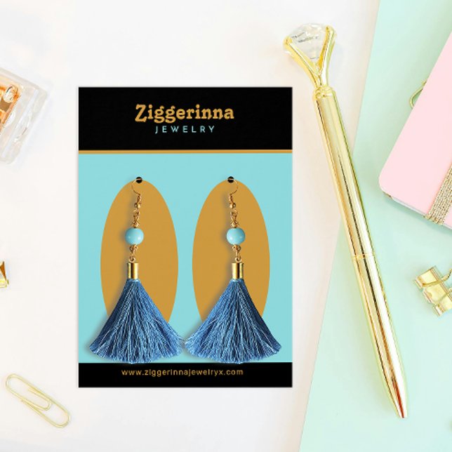 Modern Dangle Earrings Jewelry Visning Card Visitkort (Skapare uppladdad)